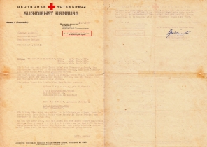 <p>Antwort des DRK-Suchdienstes, Standort Hamburg, auf die Suchanfrage von Liucija Mykolaitytė. 13. März 1959.<br />
<em>Aus dem Familienarchiv</em></p>
