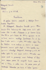 <p>Hildegardos Hannelorės Vorrath pareiškimas leisti išvykti į Vokietijos Demokratinę Respubliką. Pareiškime nurodo, kad nuo 1947 m., tapusi visiška našlaite, buvo atvežta į Vilnių, susirado globėją, lanko mokyklą, tačiau labai norėtų išvykti į Vokietiją pas tėvą.Vilnius, 1951 m. balandžio 24 d.<br />
<em>Lietuvos centrinis valstybės archyvas</em></p>
