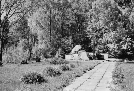 <p>Paminklinio kryžiaus nužudytiems ir nuo bado mirusiems Rytų Prūsijos gyventojams atminti šventinimo ceremonija. Mikytai, Pagėgių r., 1992 m. birželio 20 d.<br />
<em>Iš vokiečių bendrijos „Edelweiss-Wolfskinder</em>“<em> archyvo</em></p>
