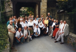 <p>Pirmoji vokiečių bendrijos „Edelweiss-Wolfskinder“ narių kelionė į Vokietiją. Apie 1998 m.<br />
<em>Iš vokiečių bendrijos „Edelweiss-Wolfskinder</em>“<em> archyvo</em></p>

